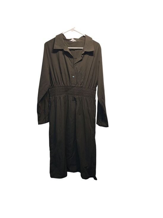 Time and Tru Dresses & Skirts - Time and Tru Olive Green Long Sleeve Shirt Dress Large